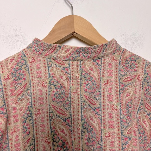 Lauren Ralph Lauren Linen Jacket Paisley Stripe Button Up English Ruffle Butt 16 - Picture 10 of 13